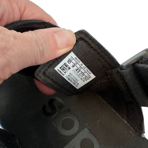 Adidas Sandals Swim Slide 90s Regular Fit Black Grey White Comfort Size 10 - Picture 8 of 10